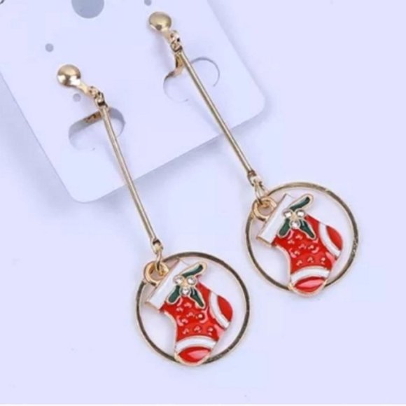 Clip On Holiday Christmas Lightweight Earrings - Picture 3 of 5
